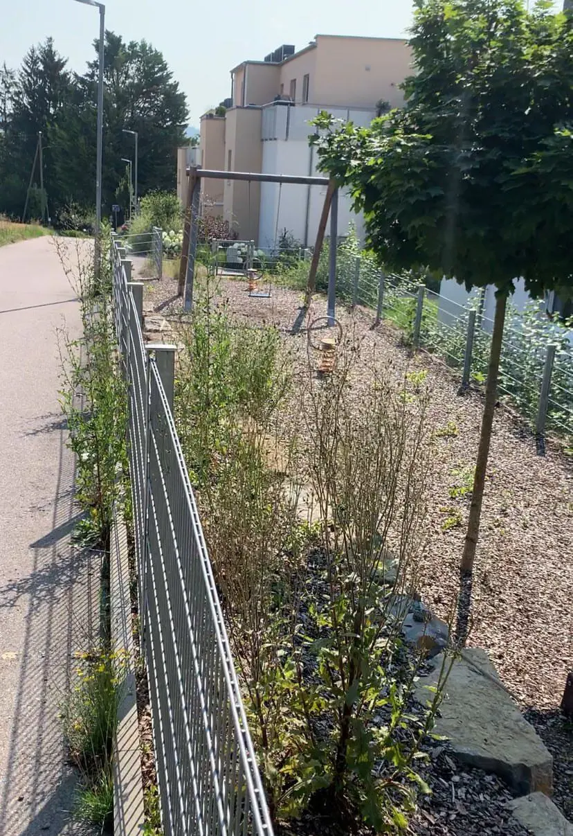 Gehweg und Grünstreifen vorher